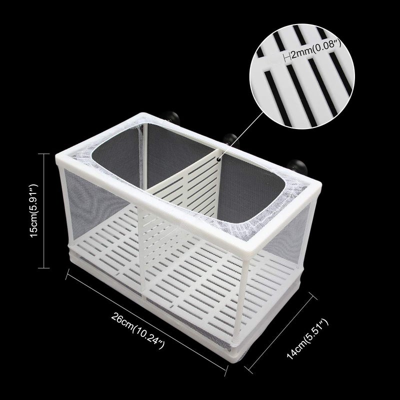 Senzeal Aquarium Fish Breeder Box Fish Fry Hatchery Incubator Net Nylon Isolation Mesh with 3pcs Pipette (Large) - Image 2